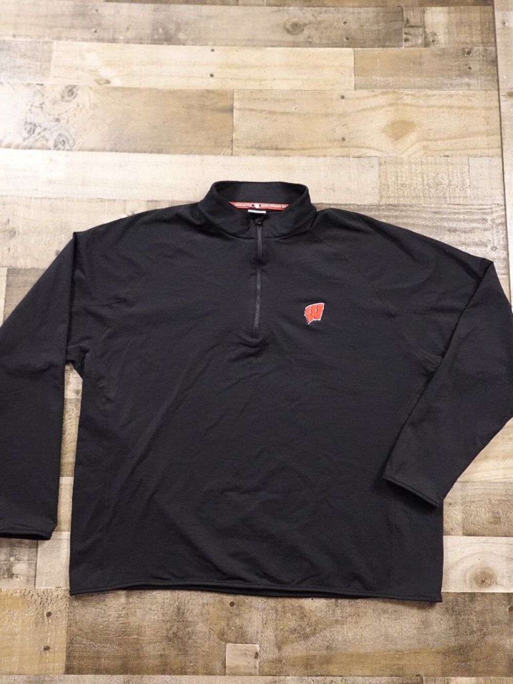 Levelwear Wisconsin Badgers Quarter Zip Pullover‎ Men’s XXL Black Athletic NCAA